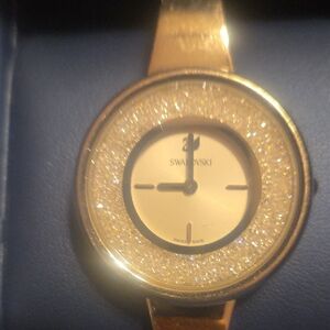 Swarovski Gold Timepiece with Crystal Detailing